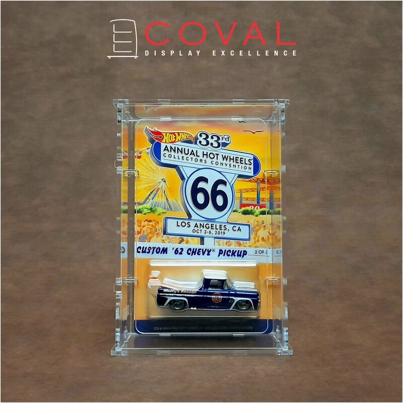 SRC-101D Acrylic Display Case for 1 x 1 Carded RLC and Mainline Hot Wheels *Stackable *Wallmountable *Front Opening Door