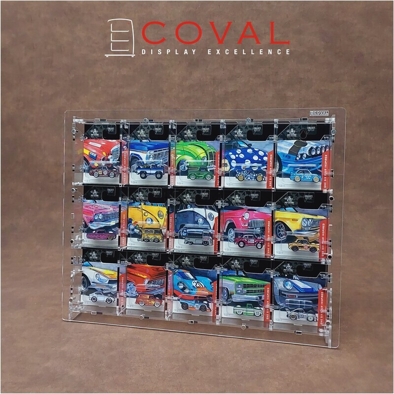 LSF-503 Acrylic Display Case for Carded Leen Customs 64 Inspired Pins holds 15