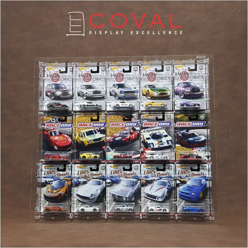 CRF-503 Acrylic Wall Display for 5 x 3 Mainline and RLC Carded Hot Wheels