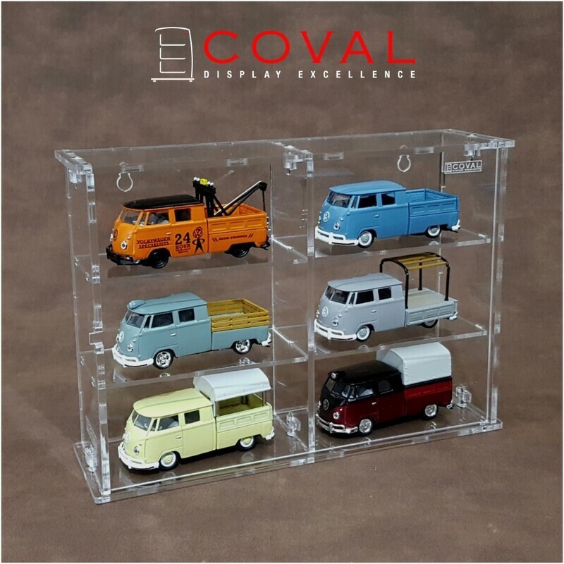 SMD-203C Acrylic Display Cabinet Holds 1/64 Loose Cars Holds 2 x 3
