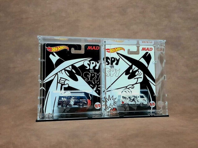 SWC-201 Acrylic Display Case for 2 x 1 Wide Premium Carded Hot Wheels *Stackable *Wallmountable