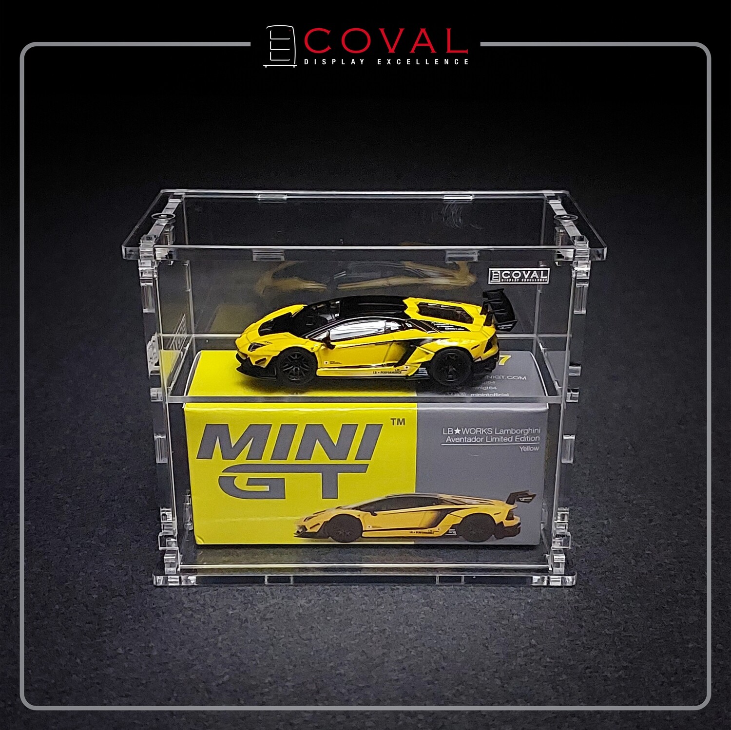 SMG-102VC Acrylic Display Cabinet for Single Mini GT Car and Box with Front Vertical Door