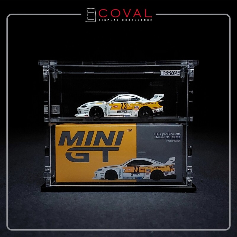 SMG-102VB Acrylic Display Cabinet for Single Mini GT Car and Box with Front Vertical Door