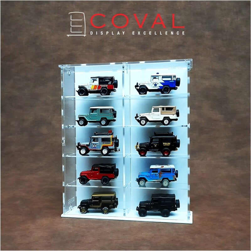 SMD-205W Acrylic Display Cabinet Holds 1/64 Loose Cars Holds 2 x 5