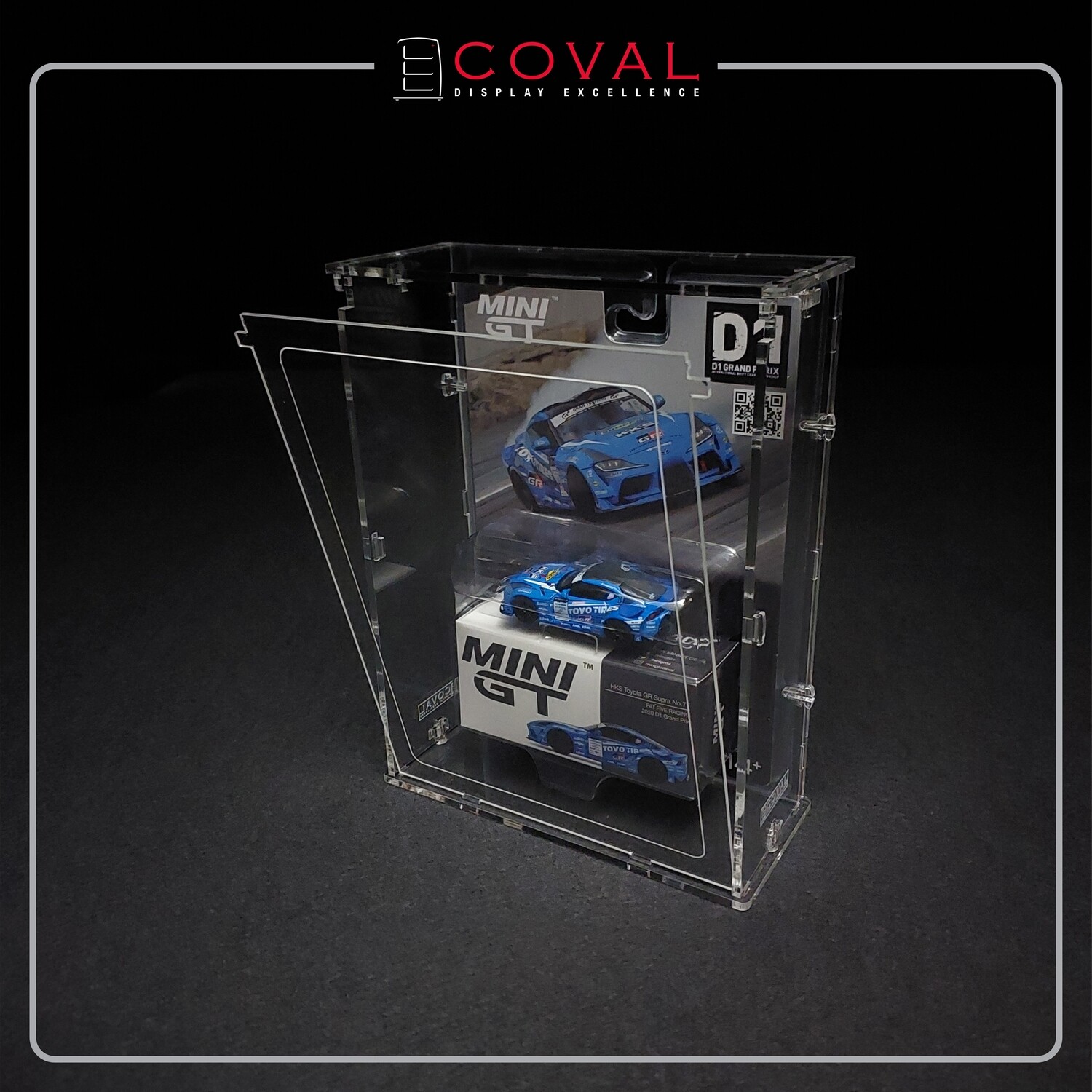 SGT-101V Acrylic Display Case for Single Mini GT Blister Packed Car with Door