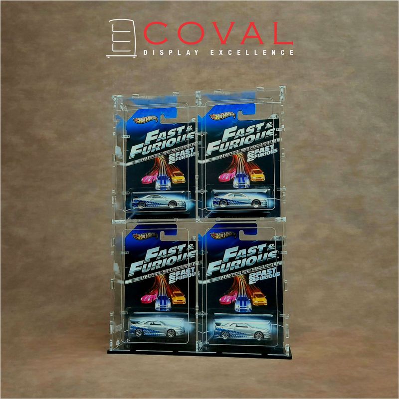 SRC-202 Acrylic Display Case for 2 x 2 Carded RLC and Mainline Hot Wheels *Stackable *Wallmountable