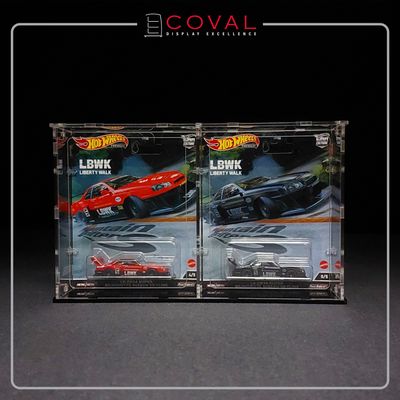 SWC-201 Acrylic Display Case for 2 x 1 Wide Premium Carded Hot Wheels *Stackable *Wallmountable