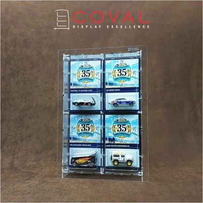 CRF-202 Acrylic Wall Display for 2 x 2 Mainline and RLC Carded Hot Wheels