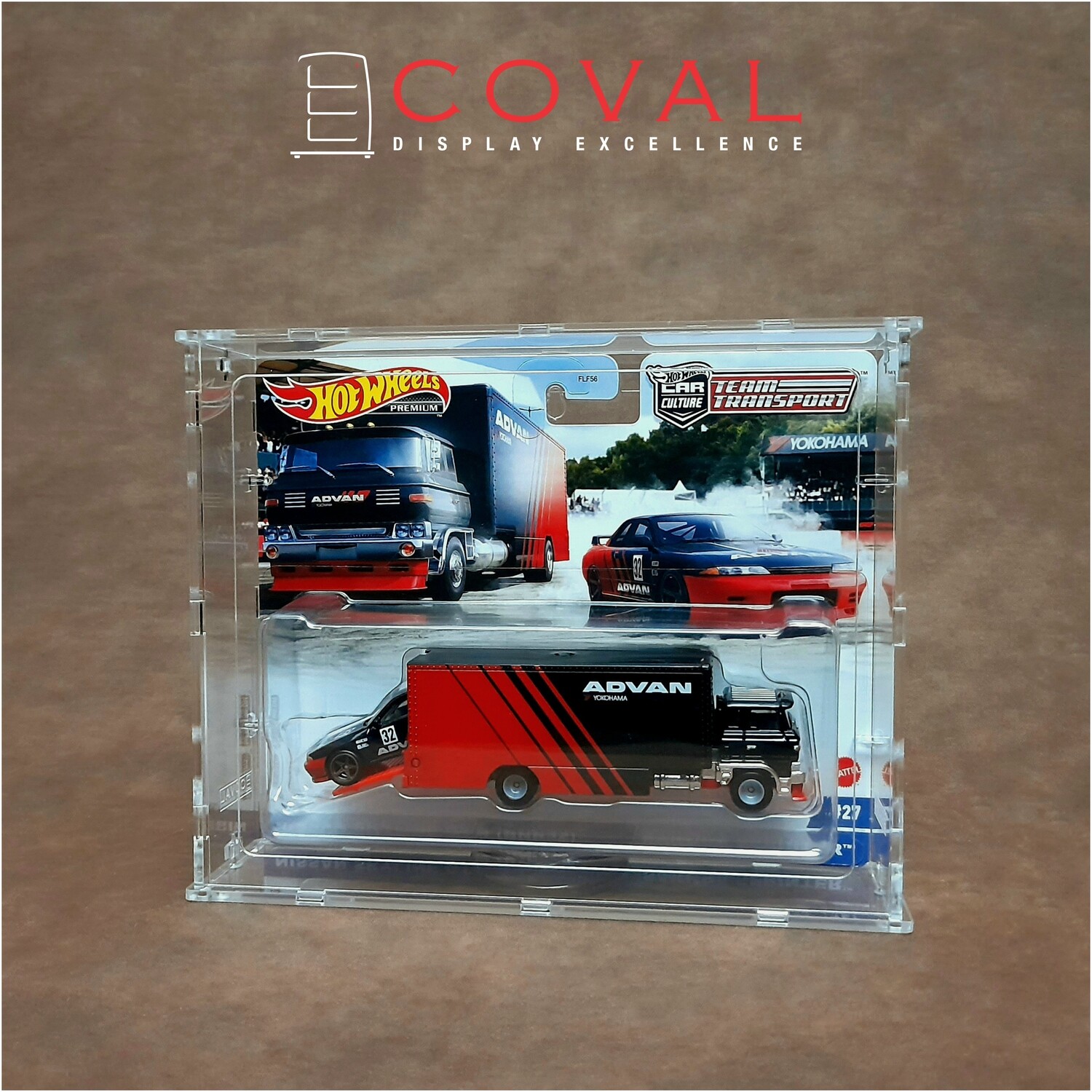 SXC-101 Acrylic Display Case for Single Carded Hot Wheels Team Transport *Stackable *Walmountable
