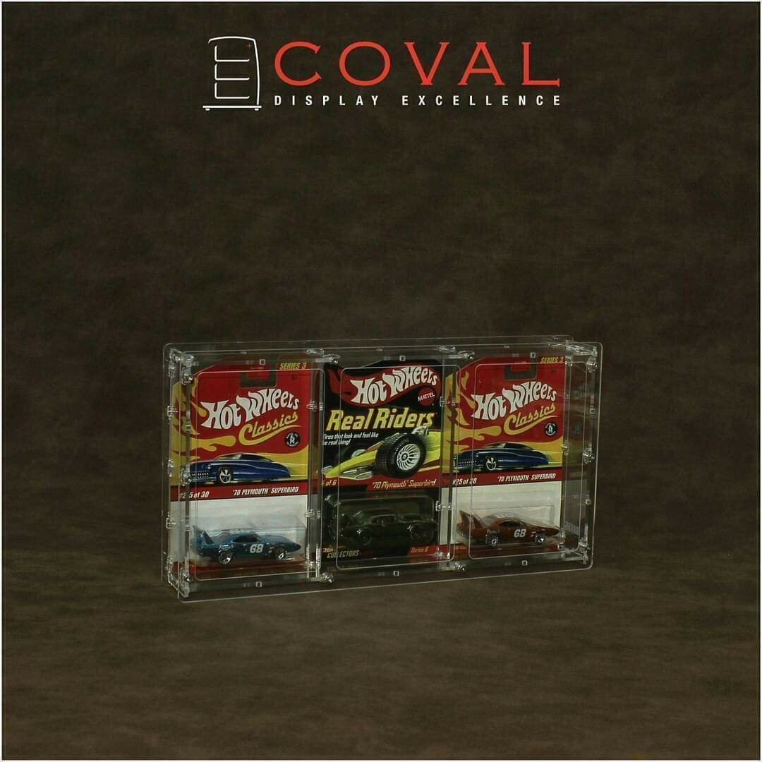 HRC-301 Acrylic Display Case for 3 Carded RLC and Mainline Hot Wheels