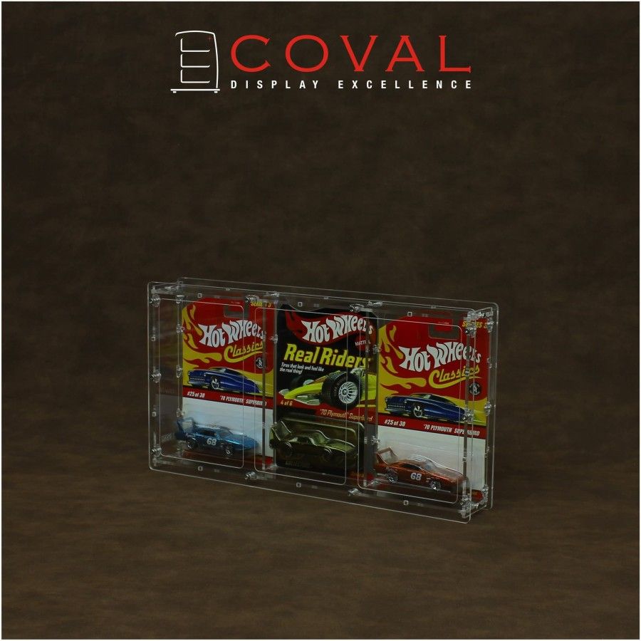 HRC-301 Acrylic Display Case for 3 Carded RLC and Mainline Hot Wheels