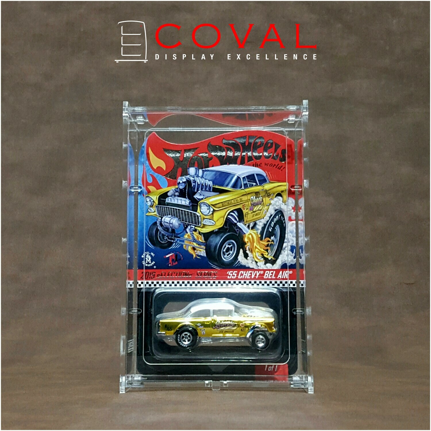 HDR-101 Acrylic Display Case for Single Carded RLC and Mainline Hot Wheels with Front Vertical Door