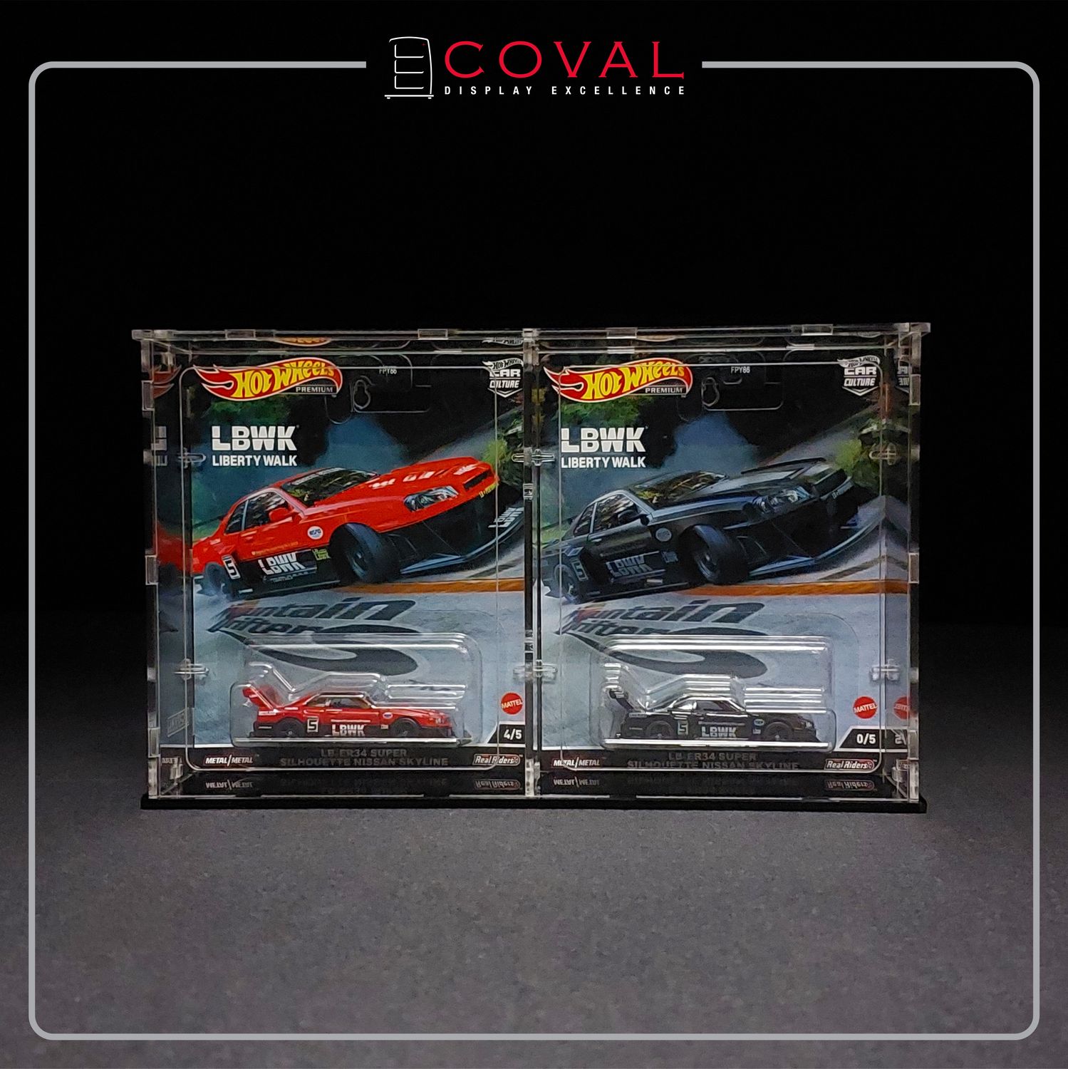 SWC-201 Acrylic Display Case for 2 x 1 Wide Premium Carded Hot Wheels *Stackable *Wallmountable