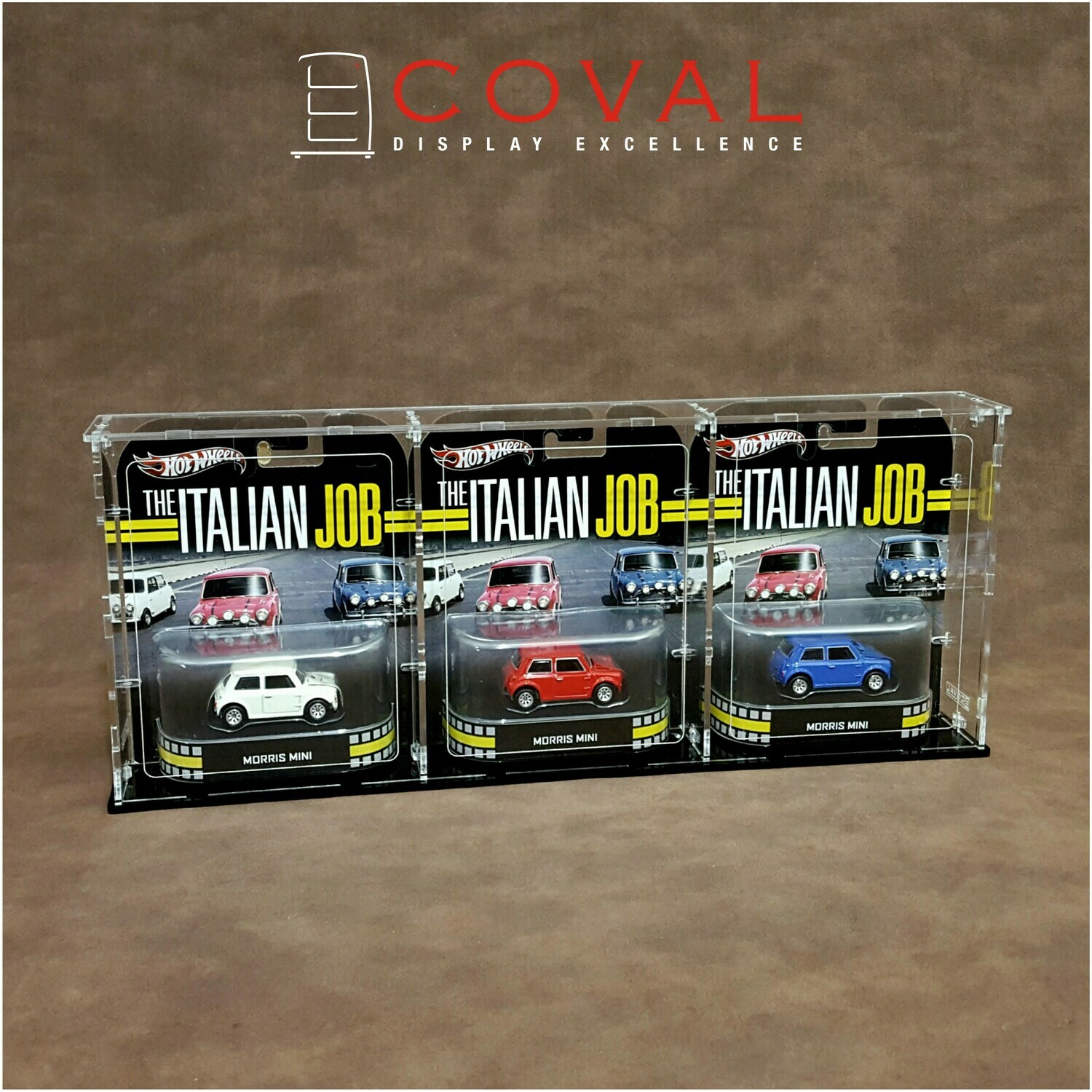 SWC-301 Acrylic Display Case for 3 x 1 Wide Premium Carded Hot Wheels *Stackable *Wallmountable