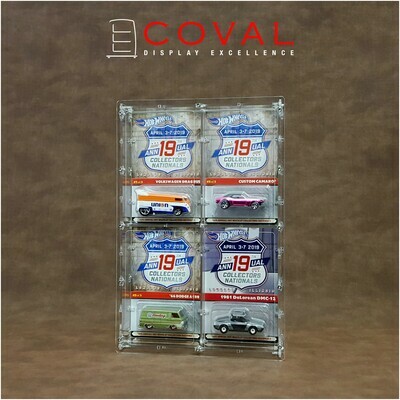 HRC-202 Acrylic Display Case for 2 x 2 Carded RLC and Mainline Hot Wheels