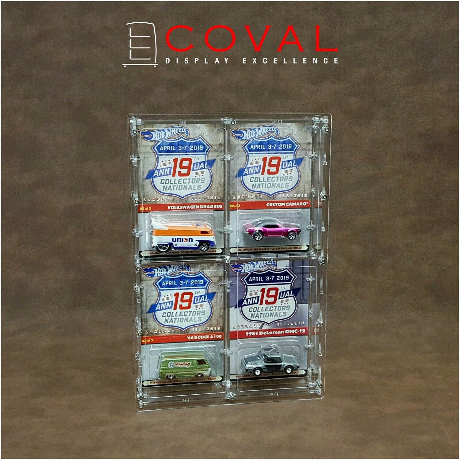 HRC-202 Acrylic Display Case for 2 x 2 Carded RLC and Mainline Hot Wheels