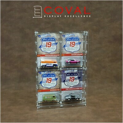 HRC-202 Acrylic Display Case for 2 x 2 Carded RLC and Mainline Hot Wheels