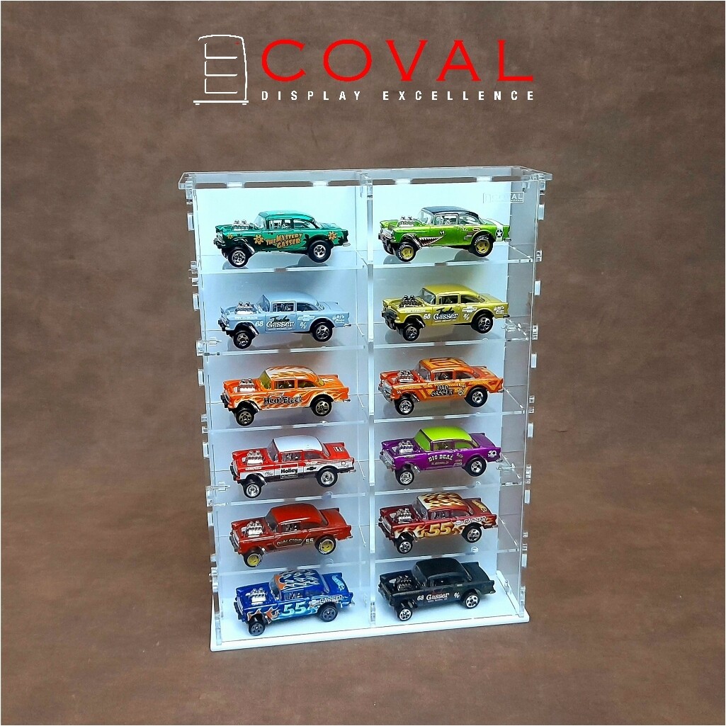 SMD-206W Acrylic Display Cabinet Holds 1/64 Loose Cars Holds 2 x 6