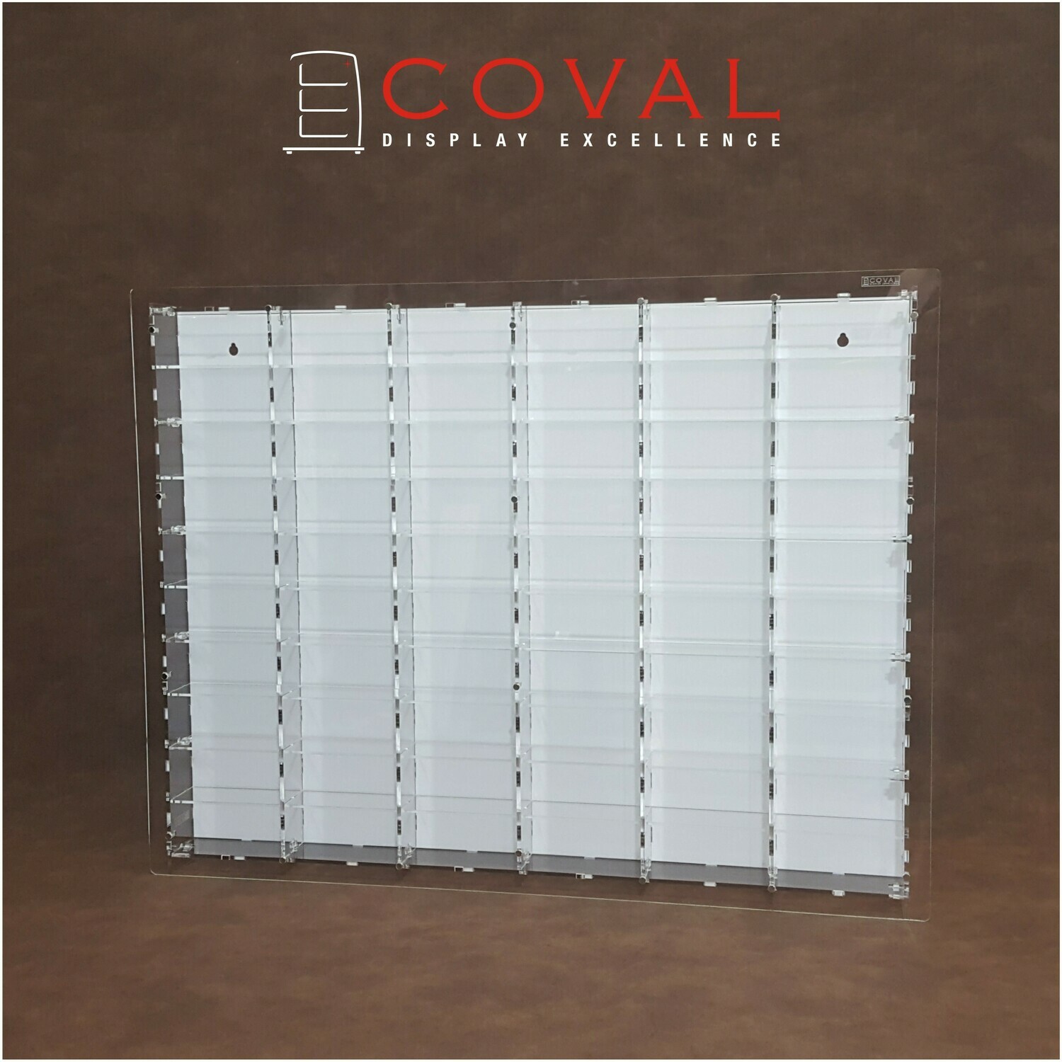 LST-610W Acrylic Wall Display for 1/64 Loose Cars Holds 60