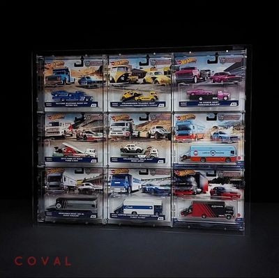 CXF-303FP Acrylic Wall Display for 3 x 3 Carded Team Transport Premium Hot Wheels