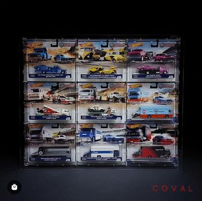 CXF-303FP Acrylic Wall Display for 3 x 3 Carded Team Transport Premium Hot Wheels