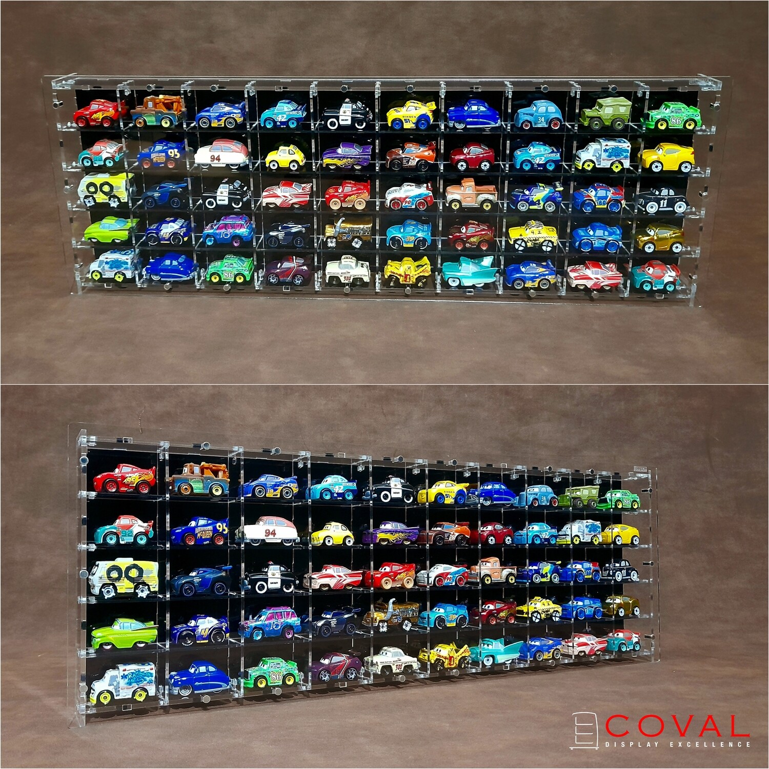 LSB-1005B Acrylic Display Case for Mattel Disney Mini Racers CARS Holds 50