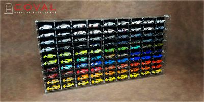 LST-910B Acrylic Wall Display for 1/64 Loose Cars Holds 90