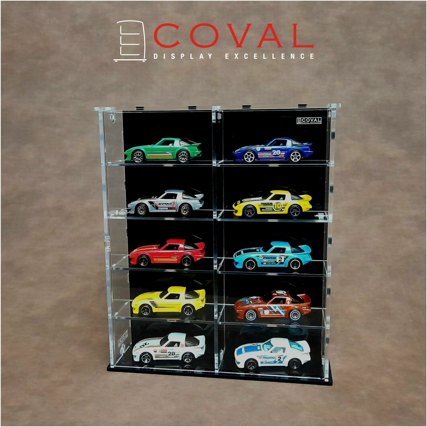 SMD-205B Acrylic Display Cabinet Holds 1/64 Loose Cars Holds 2 x 5