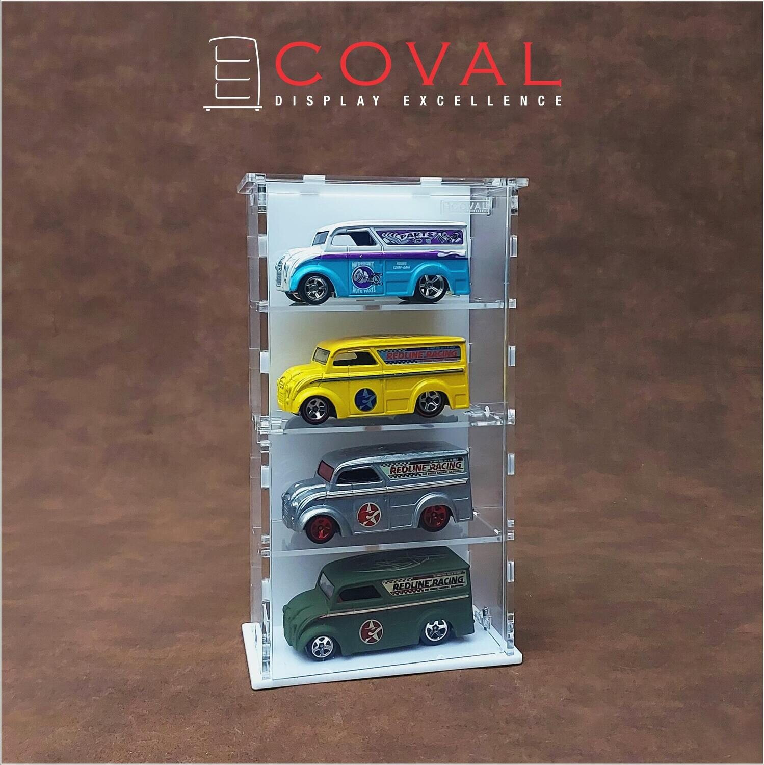 SMD-104W Acrylic Display Cabinet Holds 1/64 Loose Cars Holds 1 x 4