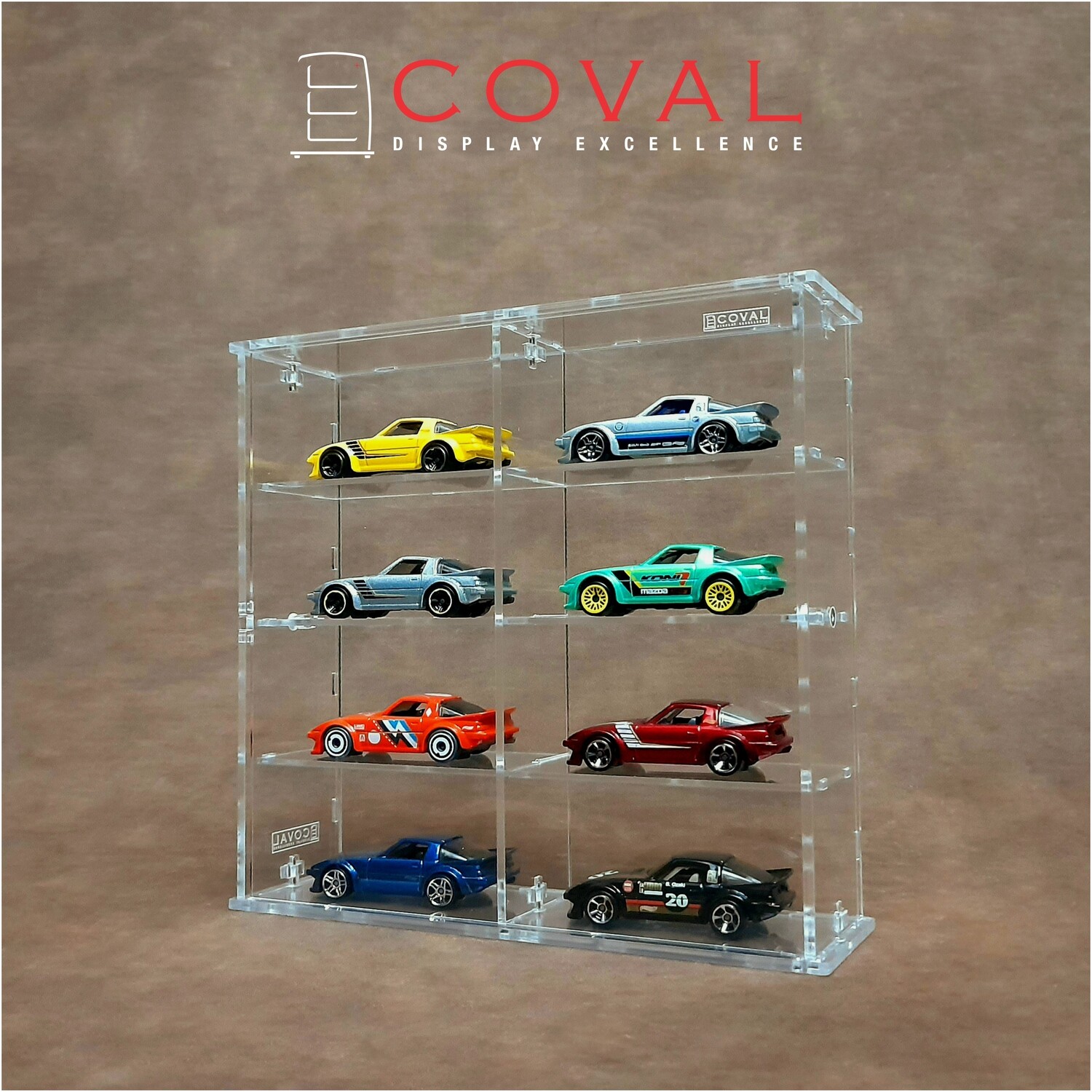 SMD-204C Acrylic Display Cabinet Holds 1/64 Loose Cars Holds 2 x 4