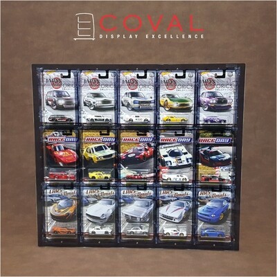 CRF-503 Acrylic Wall Display for 5 x 3 Mainline and RLC Carded Hot Wheels