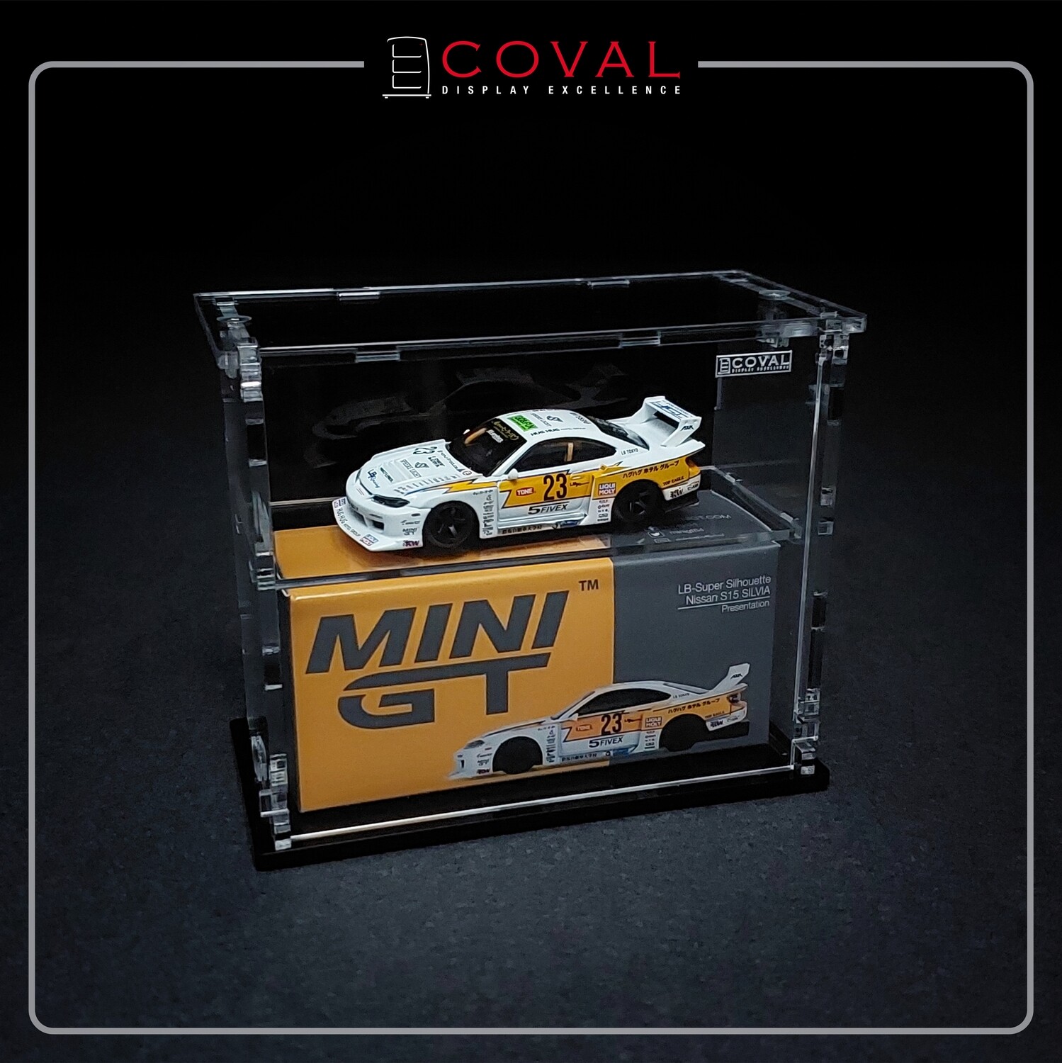 SMG-102VB Acrylic Display Cabinet for Single Mini GT Car and Box with Front Vertical Door