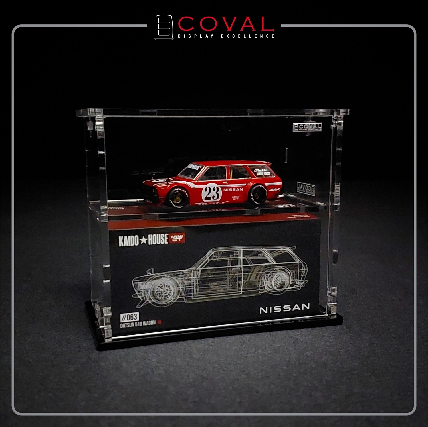 SMG-102KB Acrylic Display Cabinet for Mini GT x Kaido House Car and Box with Vertical Door
