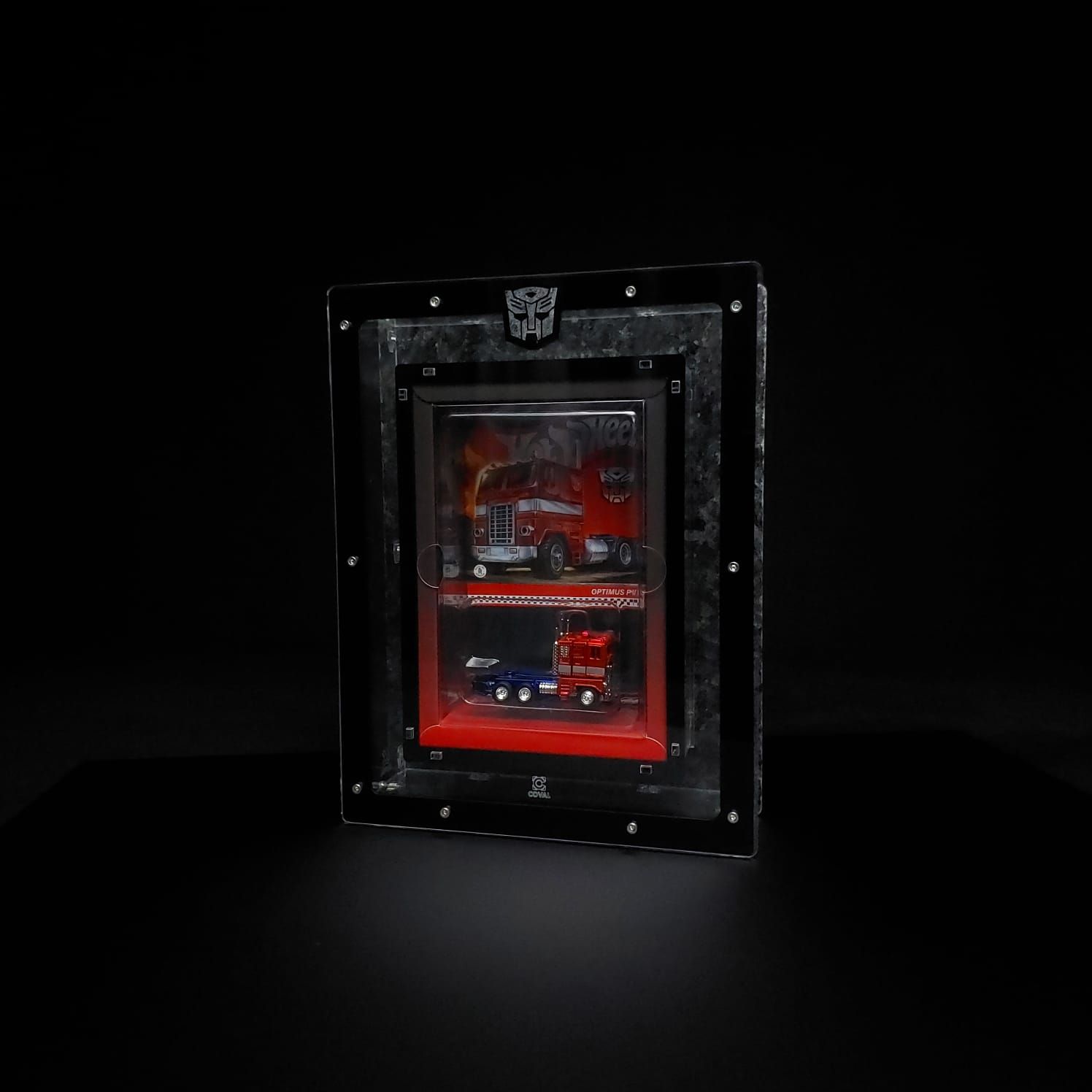 HOP-101B Acrylic Display Case for Single Hot Wheels RLC Optimus Prime Transformer