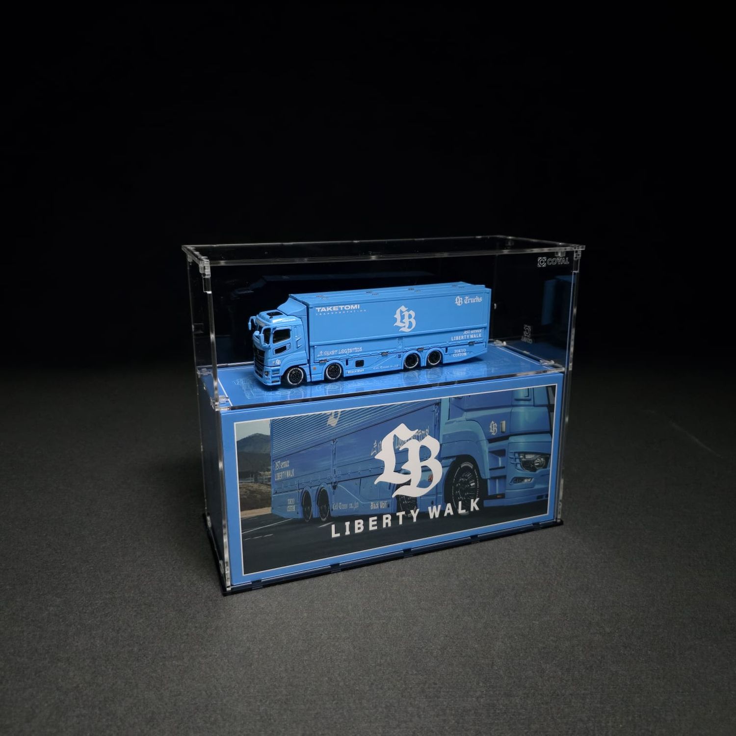 GCD-102LT Acrylic Display Case for GCD Models Long Truck and Packaging Box 1/64