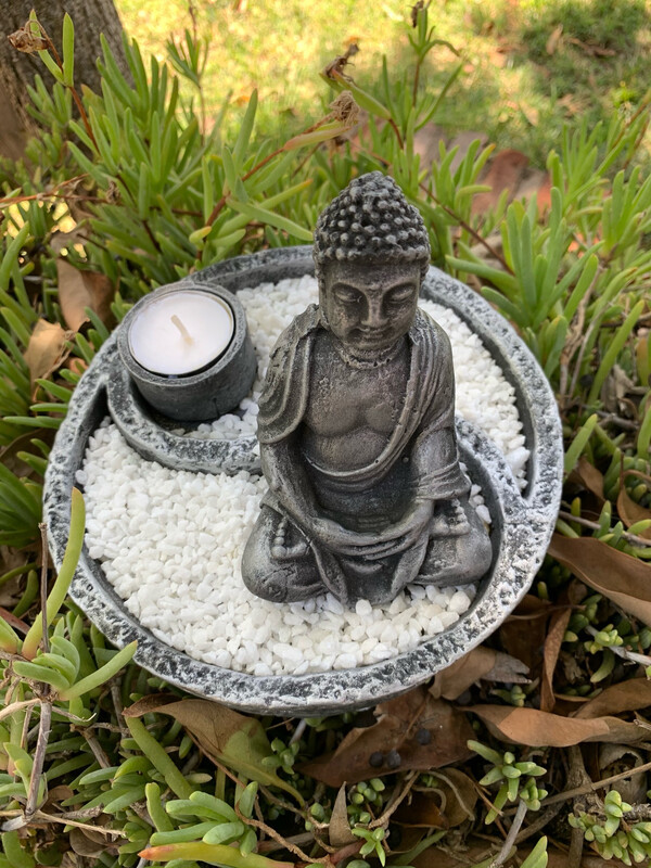 Jardín Zen Buda plateado