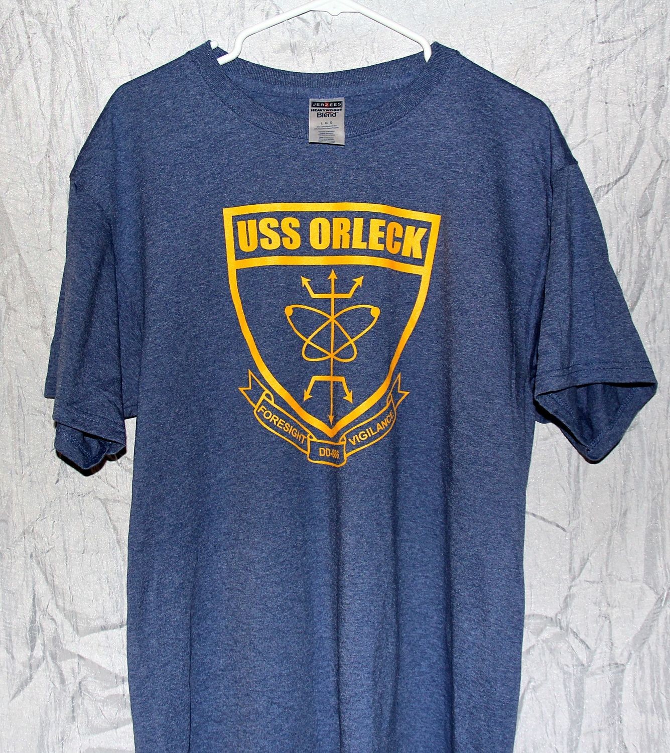 USS Orleck T-Shirt (Heather Royal) – Store – USS Orleck DD-886