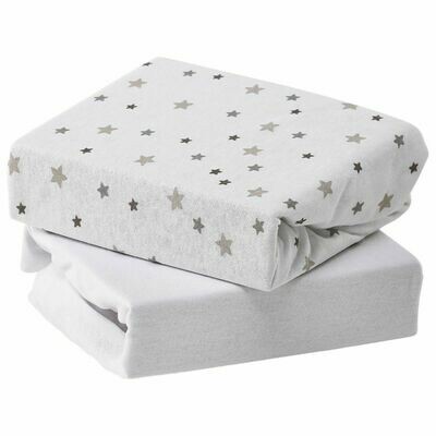2 pack fitted cot sheets
