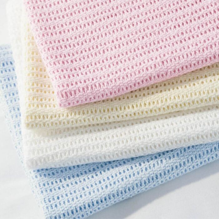 COT CELLULAR BLANKET PINK