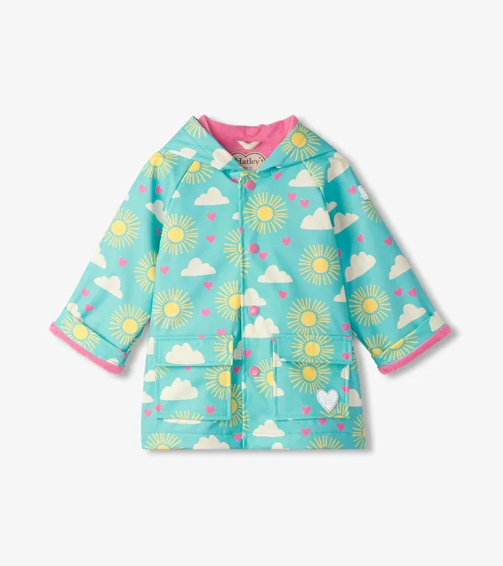 Hatley Baby & Toddler Girls Happy Skies Button-Up Rain Jacket Hatley Baby & Toddler Girls Happy Skies Button-Up Rain Jacket