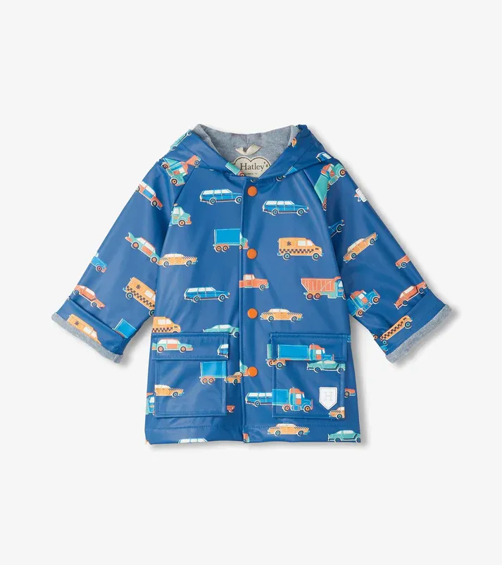 Hatley Baby & Toddler Boys Driving Cars Button-Up Rain Jacket