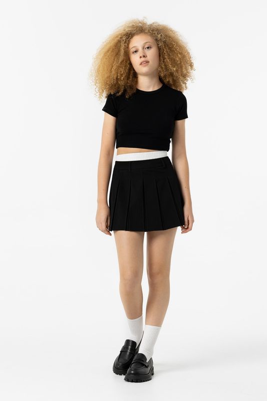 TIFFOSI Pleated Mini Skirt with Contrast Waist