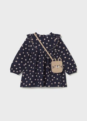 Mayoral Newborn Baby printed dress with bag