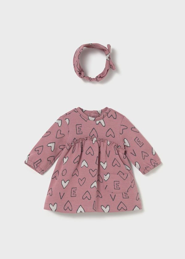 Mayoral Newborn jacquard dress with headband Mayoral Newborn jacquard dress with headband