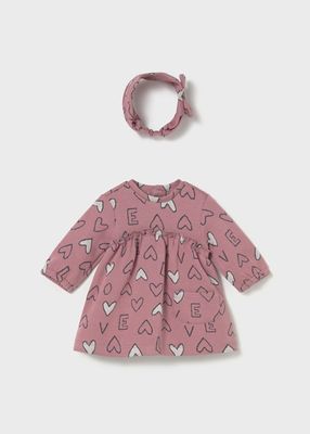 Mayoral Newborn jacquard dress with headband