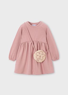 Mayoral Girls fleece dress with bag