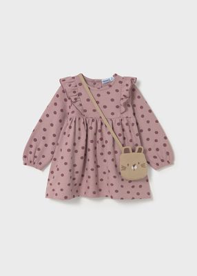 Mayoral Newborn Baby printed dress with bag