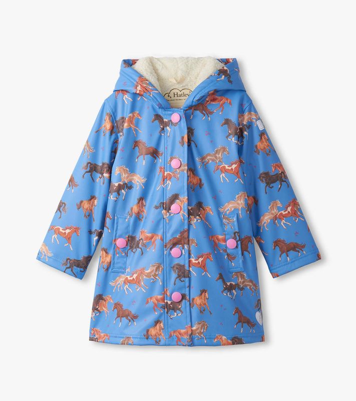 Hatley Tinsel horses sherpa Raincoat Hatley Tinsel horses sherpa Raincoat