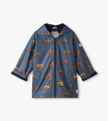 Hatley Boys Landscape Tractors Zip-UP Raincoat