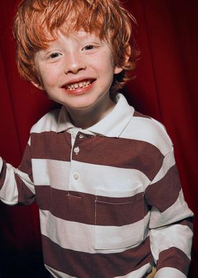 Mayoral Boys long sleeved striped polo shirt